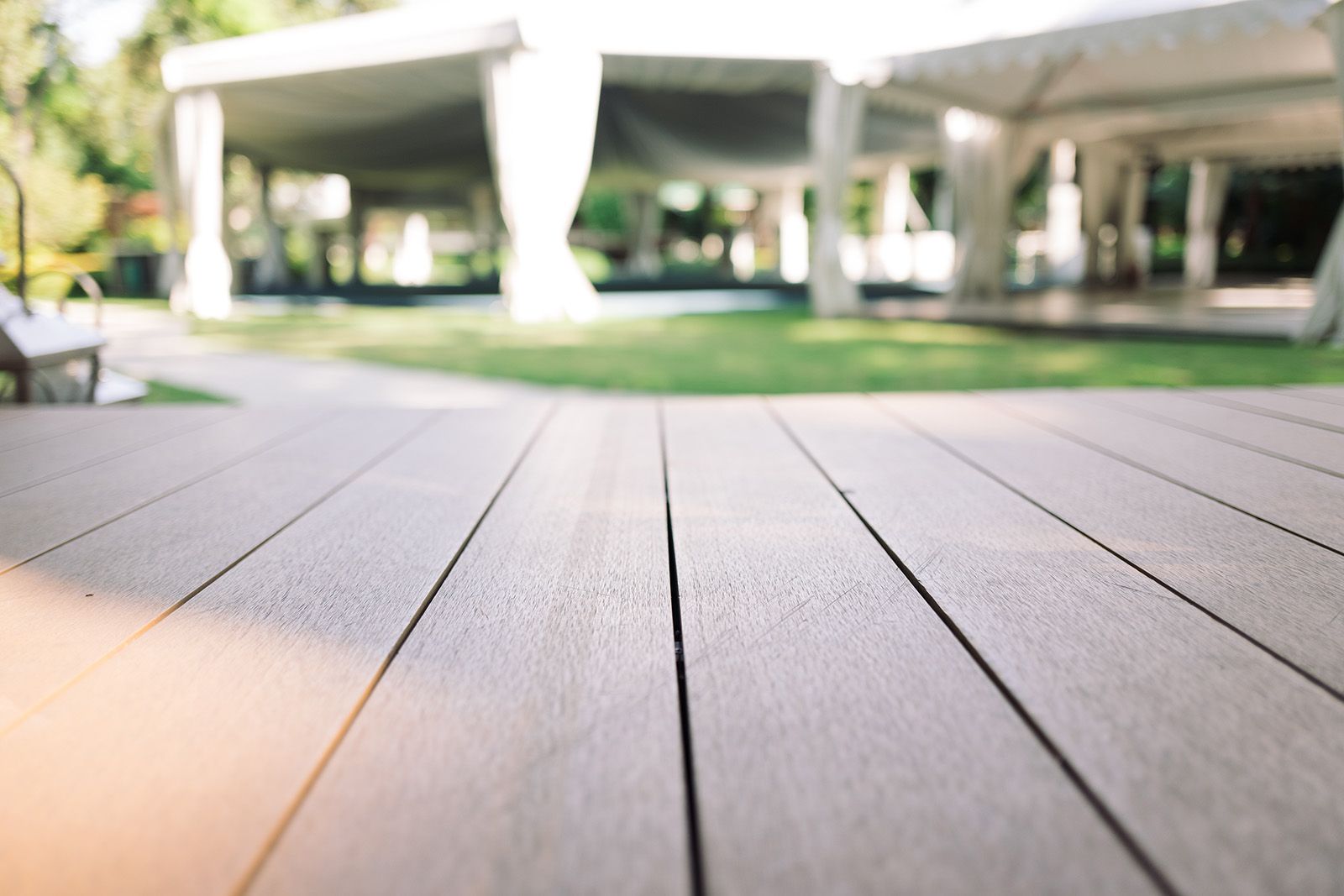 Close Up View Of Composite Decking Materials