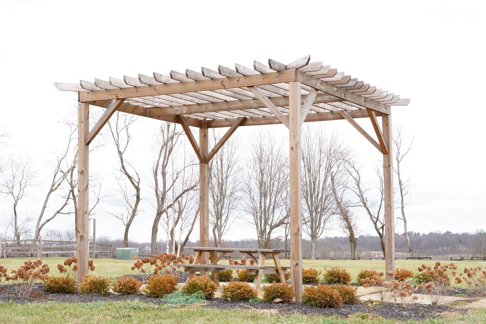 Pergola In The Middle Of A Park