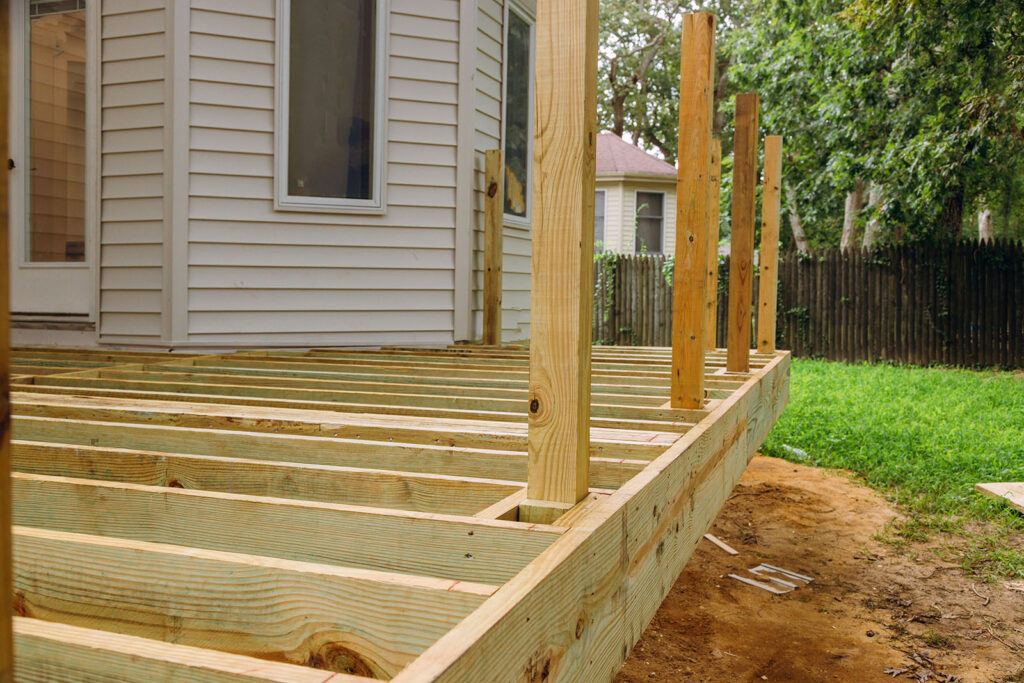 New Deck Patio With Modern Wooden Deck Boards